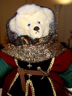 Close-Up: Bear of Harps with Hood Drawn Up