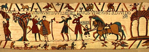 Bayeux Tapestry, panel 7: The news of Harold's capture is carried to William