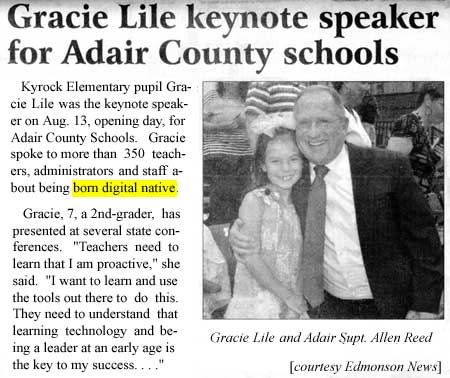 Gracie Lile keynote speaker at Adair County schools was born digital native (Edmonson News)