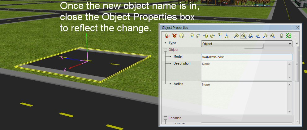 Then you close the object properties box!