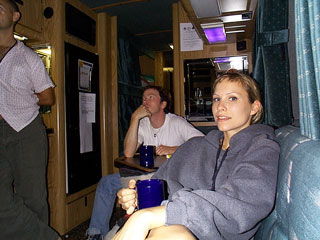 Camille on the tour bus