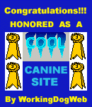 Cool Canine Site Award by WorkingDogWeb