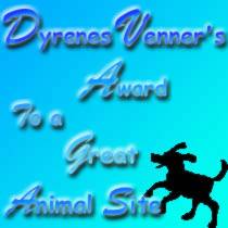 Dyrenes Venner award for a great Animal Site