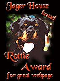 Jager House Rottie Award