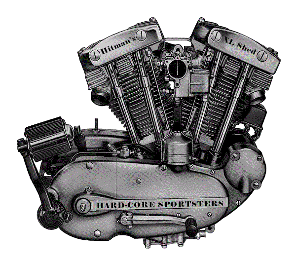 Ironhead Engine with Hitman's XL Shed on Rockers.gif (70491 bytes)