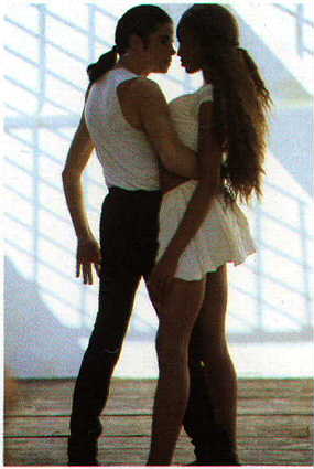 Mike dancing with Naomi Campbell