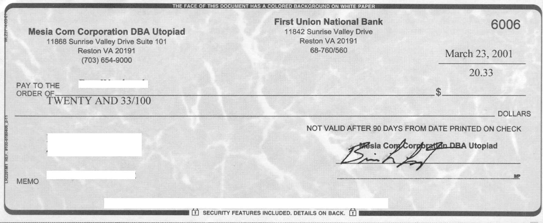 Here it is - my third check from Utopiad.com!!! - Click to sign up!
