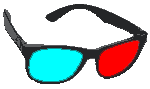 Red-Cyan anaglyph goggles (Preferably cheap cardboard jobs from American Paper Optics)