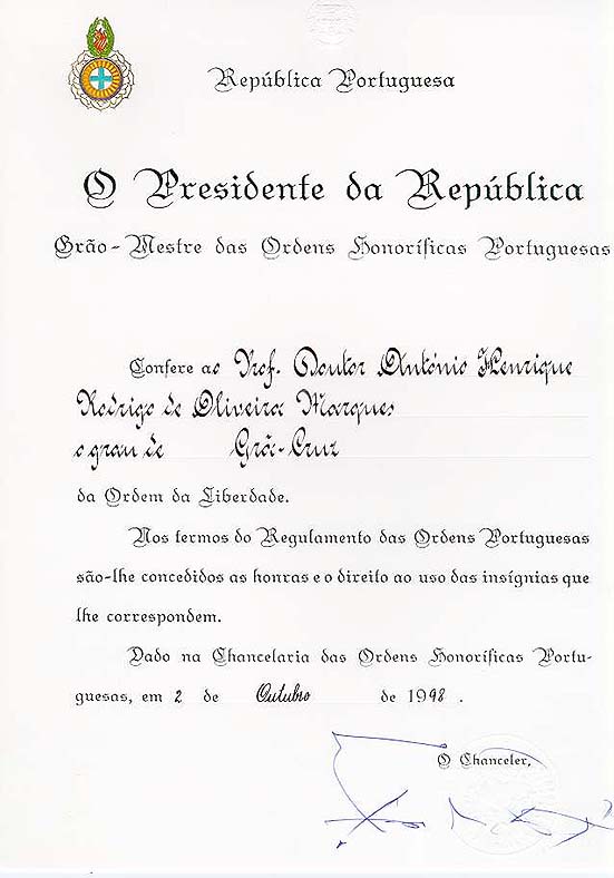 Diploma da condecorao