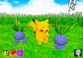 Oh look, Pikachu found a pack of Oddish!