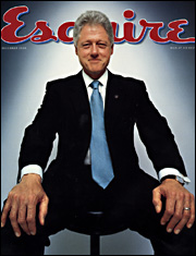 A memorable photo of Bill Clinton, with a pose and a camera angle to remind us of his affair with Monica Lewinsky (