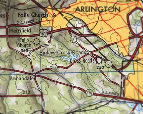 Falls church virginia location map