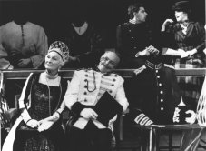 Olga Lowe in the West End with Timothy West and Rowan Atkinson.