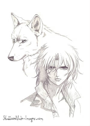 anime wolf lineart. Kiba - Wolf#39;s Rain