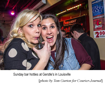 Sunday bar hotties at Gerstle's in Louisville (photo by Tom Gurton for Courier-Journal)
