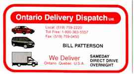 Ontario Deliver Dispatch - direct delivery in Ontario, Qebec & the USA we deliver sameday, direct drive, overnight  odd.jpg (6740 bytes)