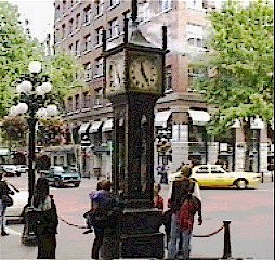 Gastown's steam clock, Vancouver BC, Canada