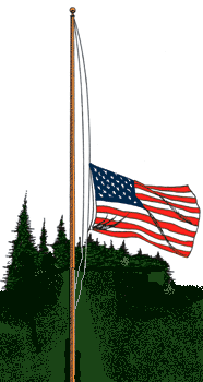 Flag at half-staff in honor of our combat dead.