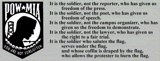 It is the Soldier, who has given us freedom.