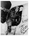 General Cardenas emerging from the cockpit of the North American XB-45.