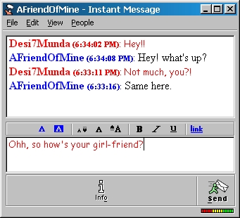 A view of my AOL IM Chat Window