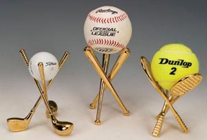 Brass Display Stands for Eggs. Sport ball display stands.