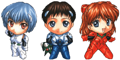 Ayanami Rei, Ikari Shinji, Sohryu Asuka Langley