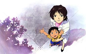 Ikari Yui with her son, Shinji.