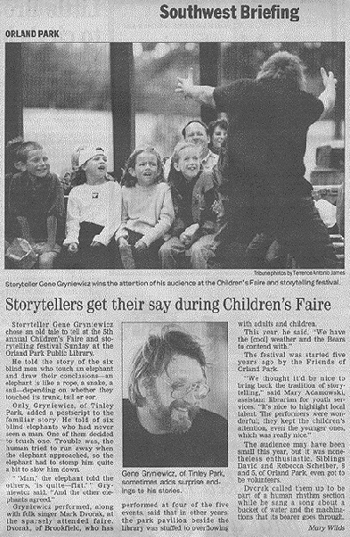 A Chicago Tribune review of Gene Gryniewicz & Mark Dvorak at the Orland Park Library Children's Faire
