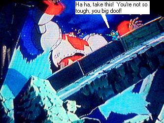 Mega Man shoots his pellet gun!