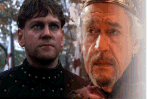 [Branagh and Scofield in Henry V]
