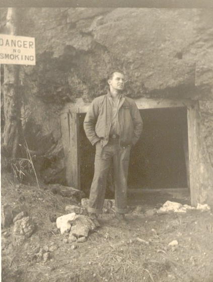 Carl in front of tunnel entrance