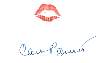 Carol Burnett signed lip print. Second set
