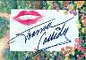 Joanna Cassidy signed lip print. Kissed and signed at The Chiller Theater Show May 8th, 2001