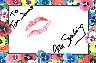 Jan Sterling inscribed lip print. Kissed and signed at the Hollywood Collector Show June 24th, 2001