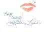 Arlene Dahl signed lip print