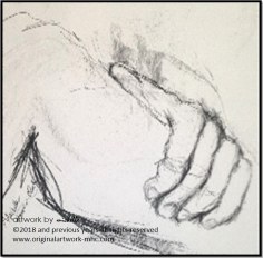  figurative note card oiriginal croppedl leg hand sketch by mi
