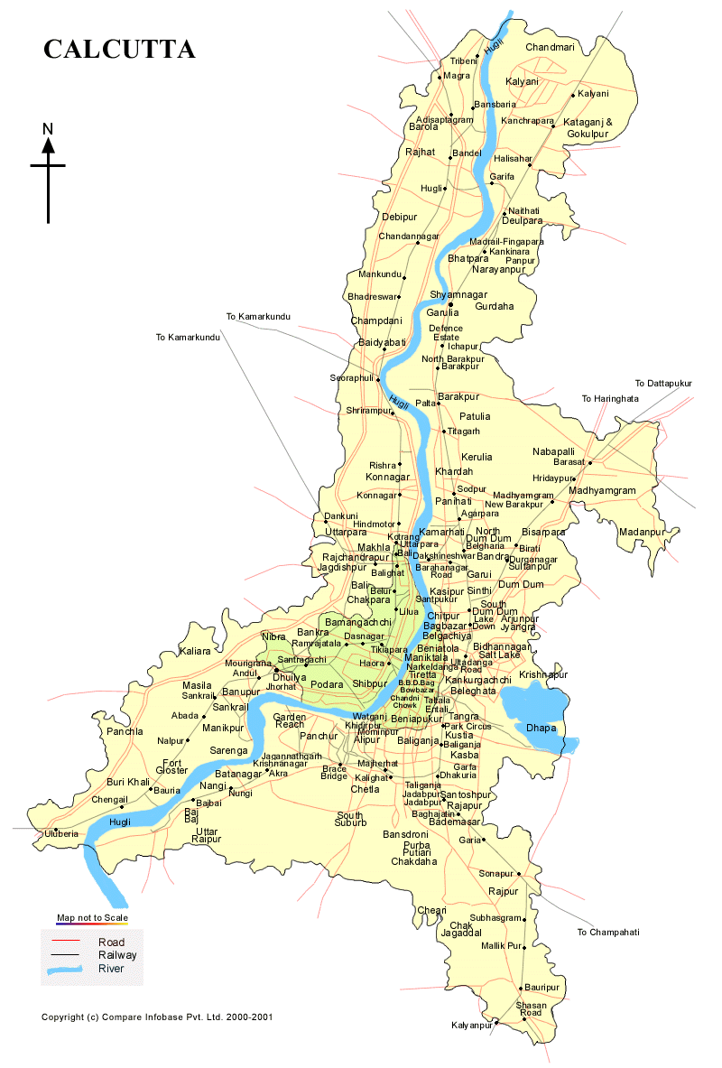 Map of Kolkata (Calcutta)