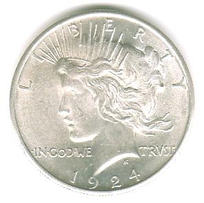United States of America Peace Dollar 1924