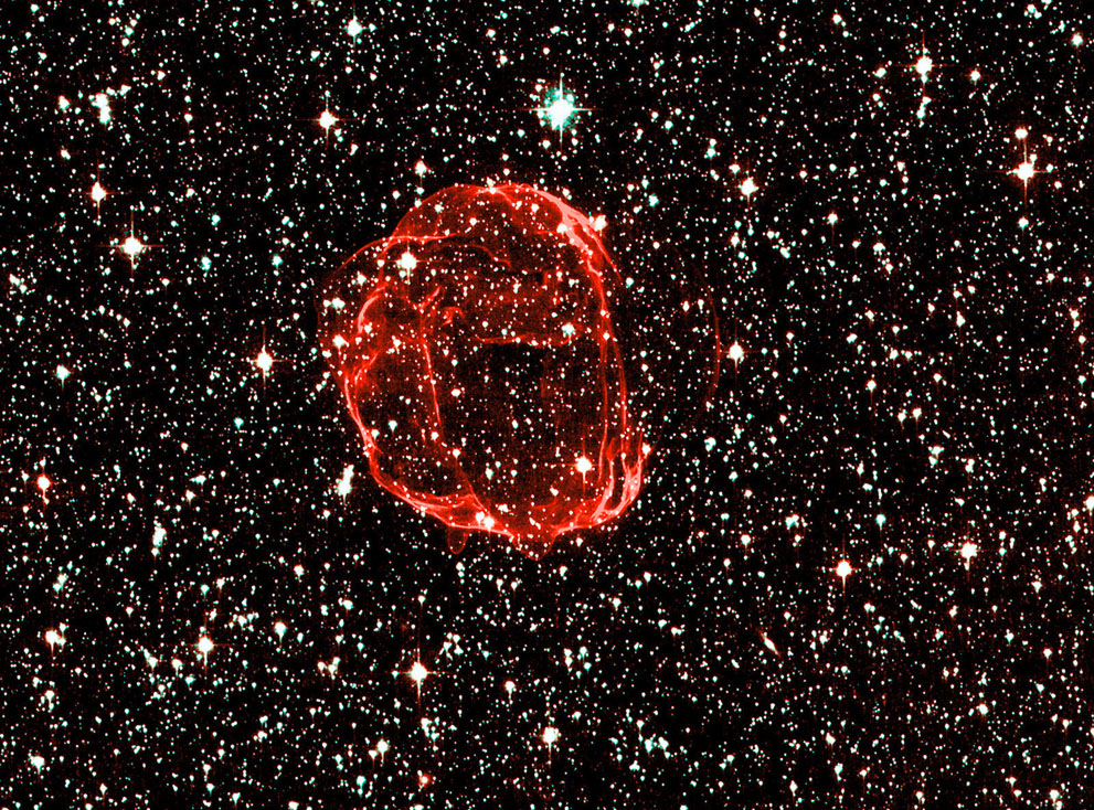  Claude Cornen did the image processing to create this view of supernova remnant 0519-69, in the Large Magellanic Cloud 