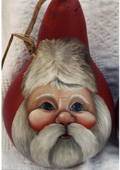 Santa Face on Gourd