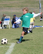 Aaron Playing Serious Soccer