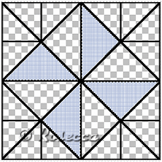 Filling the triangles with fabric patterns