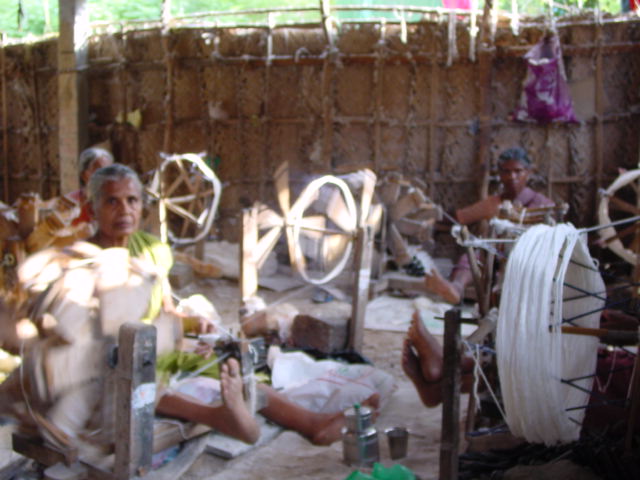 process for weft for weaving