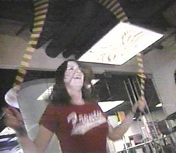 Megan Mullally jumping rope.