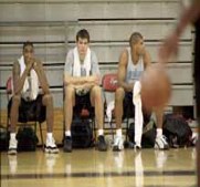 Grizzlie rookies Will Solomon, Antonis Fotsis and Shane Battier look on at Grizzlies Mini Camp at Rhodes College.