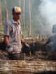 Anderson worked with the tribal people to burn off logs and brush.