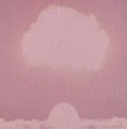 The first bomb to explode near Sheffield is an airburst over RAF Finningly.  This is how the detonation first appears, and is only on the screen for around 2 seconds.