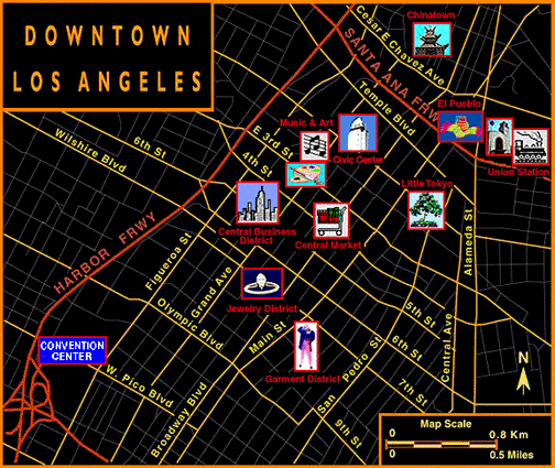 Image of Los Angeles Downtown Map by CSUN Geography Department