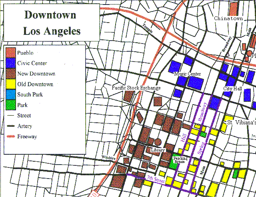 Image of Los Angeles Downtown Map by USC Geography Department